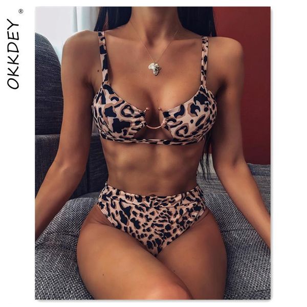 women's swimwear high waist bikinis leopard swimsuit women 2021 push up triangle bikini set hollow out bathing suits summer beachwear, White;black