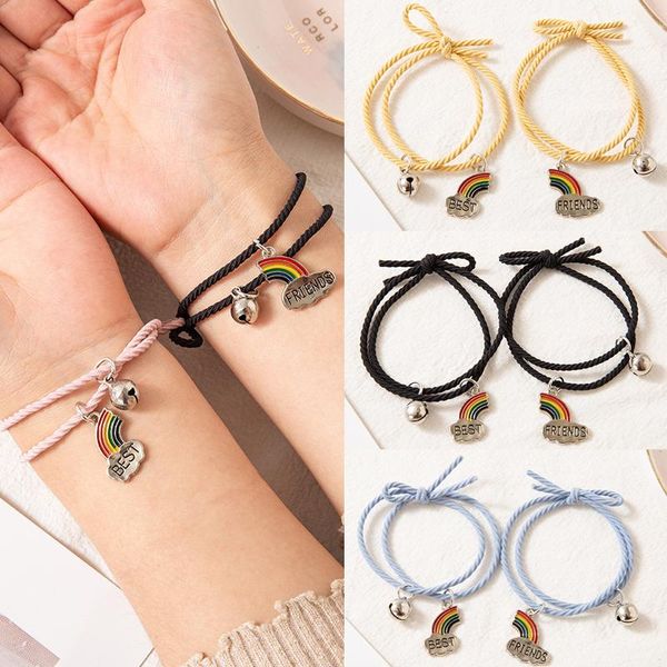 charm bracelets 2 pcs rainbow friend bell bracelet adjustable friendship couple gift hand wholesale, Golden;silver
charm bracelets 2 pcs rainbow friend bell bracelet adjustable friendship couple gift hand wholesale, Golden;silver