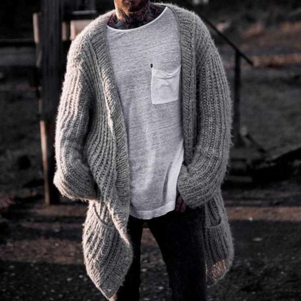sweater coats men fashion autumn men's slim long solid color knitted jacket fashion men's casual sweater cardigan coats 210929, White;black
sweater coats men fashion autumn men's slim long solid color knitted jacket fashion men's casual sweater cardigan coats 210929, White;black