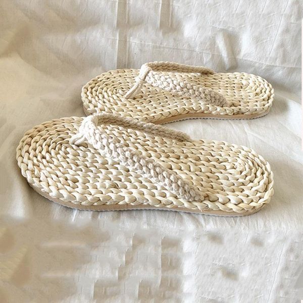 slippers fashion women's men's straw handmade chinese sandals summer home shoes couple flat size 43 44, Black
slippers fashion women's men's straw handmade chinese sandals summer home shoes couple flat size 43 44, Black