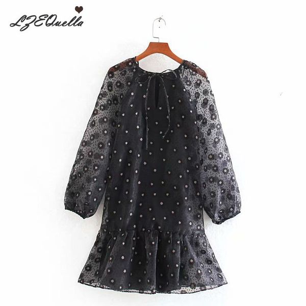 casual dresses lzequella polka dot long sleeve mesh dress women autumn o neck party day mini chiffon ruffle clothes female nz2543, Black;gray
casual dresses lzequella polka dot long sleeve mesh dress women autumn o neck party day mini chiffon ruffle clothes female nz2543, Black;gray