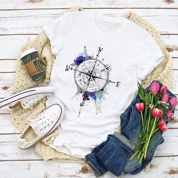 graphic watercolor compass cute women t shirt fashion print summer clothes womens clothing tee female, White
graphic watercolor compass cute women t shirt fashion print summer clothes womens clothing tee female, White