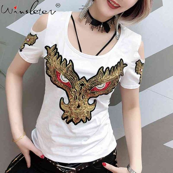 women's t-shirt summer european clothes cotton chic hollow out shiny beading embroidery women short sleeve tees t15229a, White
women's t-shirt summer european clothes cotton chic hollow out shiny beading embroidery women short sleeve tees t15229a, White