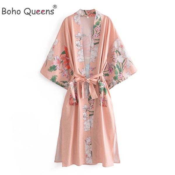 women's swimwear boho queens women peacock pink floral print sashes bohemian robe ladies v neck batwing sleeves happie maxi kimono, White;black
women's swimwear boho queens women peacock pink floral print sashes bohemian robe ladies v neck batwing sleeves happie maxi kimono, White;black