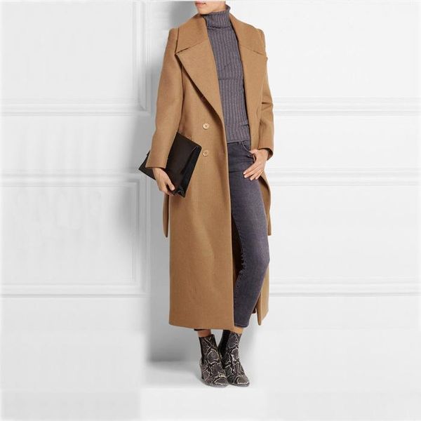 women's wool & blends women autumn winter long coat with belt female casual double breasted outwear elegant loose sleeve coats w871, Black
women's wool & blends women autumn winter long coat with belt female casual double breasted outwear elegant loose sleeve coats w871, Black