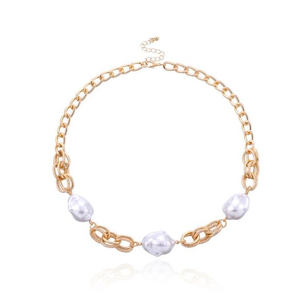 chokers vintage minimalist baroque cuban chains necklace irregular pearl stitching lock choker female fashion collar jewelry, Golden;silver
chokers vintage minimalist baroque cuban chains necklace irregular pearl stitching lock choker female fashion collar jewelry, Golden;silver