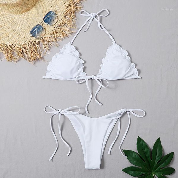 women's swimwear women white swimsuit bikini set solid color halter 2 pieces bathing suit bikinis with tied, White;black
women's swimwear women white swimsuit bikini set solid color halter 2 pieces bathing suit bikinis with tied, White;black