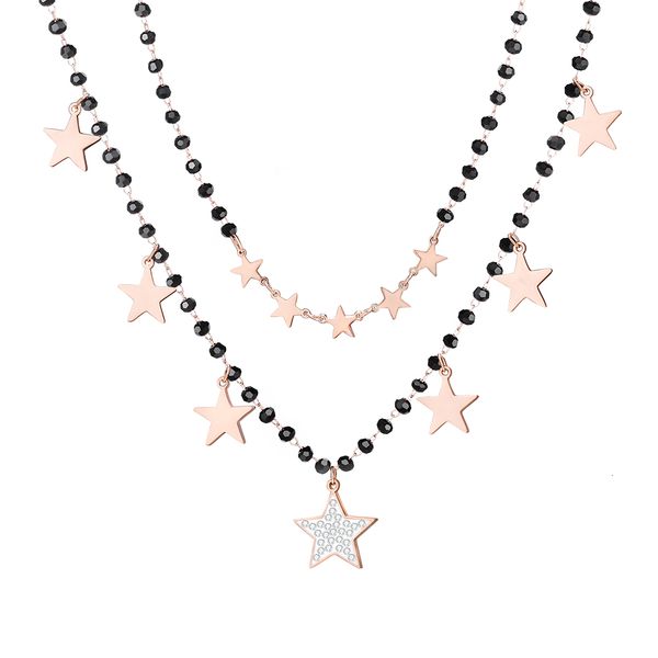 necklaces pendants double layer black crystal beads stainless steel for women star heart moon devil's eye choker summer wholesale, Silver
necklaces pendants double layer black crystal beads stainless steel for women star heart moon devil's eye choker summer wholesale, Silver