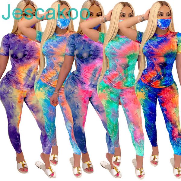 women two piece short outfits designe tracksuits tie dye with mask short sleeve t-shirt tight pants suit club shorts casual, Gray
women two piece short outfits designe tracksuits tie dye with mask short sleeve t-shirt tight pants suit club shorts casual, Gray