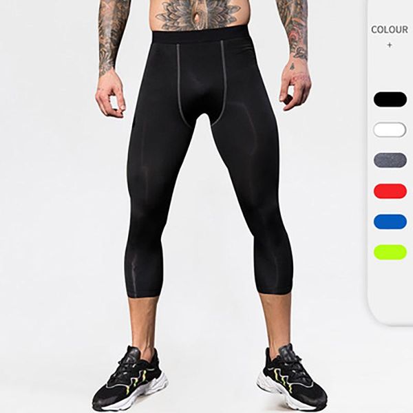 running pants men compression sport tights fitness workout training gym cropped trousers quick dry breathable male sportswear, Black;blue
running pants men compression sport tights fitness workout training gym cropped trousers quick dry breathable male sportswear, Black;blue