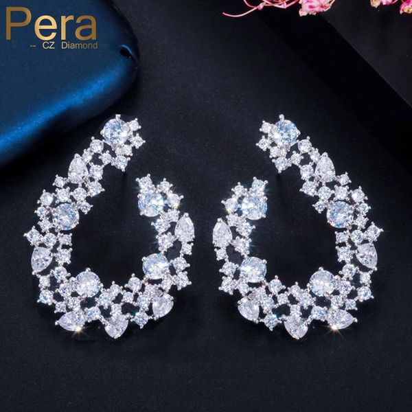 pera boho stunning white cz geometric large statement round wedding women earrings for brides jewelry with cubic zircon e453, Silver
pera boho stunning white cz geometric large statement round wedding women earrings for brides jewelry with cubic zircon e453, Silver