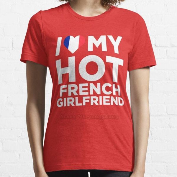 women's t-shirt i love my french girlfriend trend women summer cotton france, White
women's t-shirt i love my french girlfriend trend women summer cotton france, White