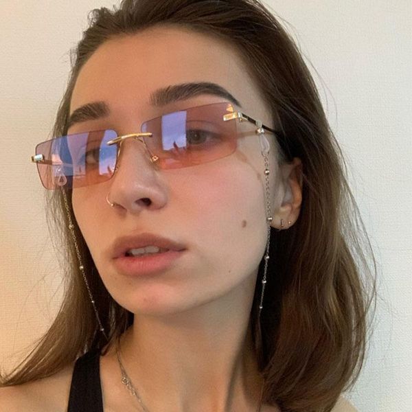 sunglasses vintage eyewear glasses small rectangle women fashion trendy rimless gradient lens sun female oculos, White;black
sunglasses vintage eyewear glasses small rectangle women fashion trendy rimless gradient lens sun female oculos, White;black