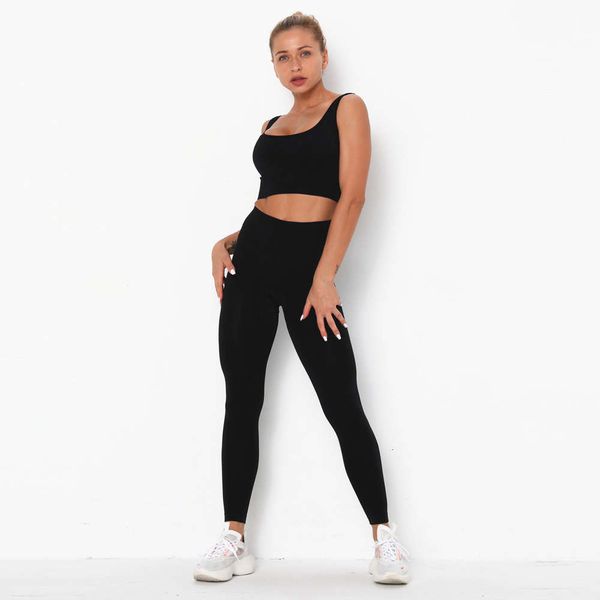 nylon yoga back women's sports running fitness bra set, Gray