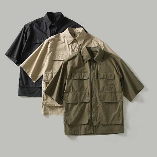 men's casual shirts 2104 arrival summer man japanese cargo shirt cotton trend harajuku style solid color lapel multi-pocket streetwear, White;black
men's casual shirts 2104 arrival summer man japanese cargo shirt cotton trend harajuku style solid color lapel multi-pocket streetwear, White;black