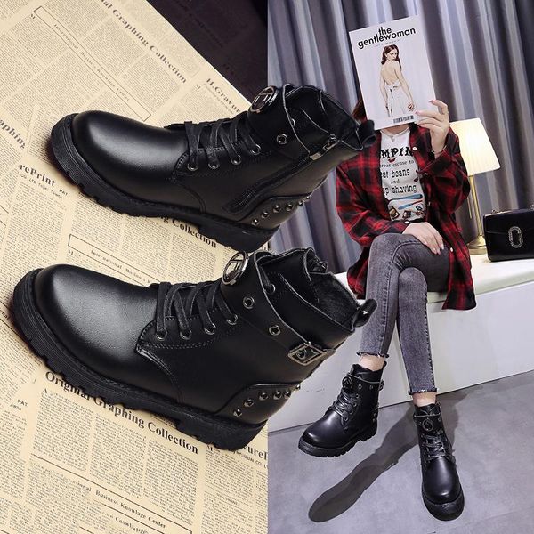 boots 2021 autumn winter women zipper rivet ankle women's shoes round toe, Black
boots 2021 autumn winter women zipper rivet ankle women's shoes round toe, Black