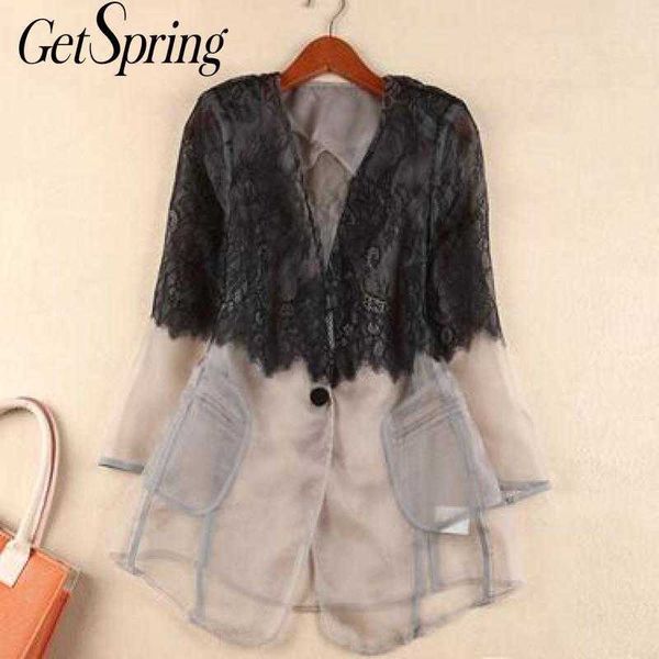 getspring women blazer v-neck lace patchwork color matching blazers jackets plus size vintage suit coats 210601, White;black
getspring women blazer v-neck lace patchwork color matching blazers jackets plus size vintage suit coats 210601, White;black