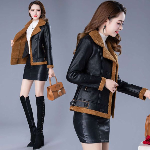 2021cashmere thickened new 2020 winter leather jacket pu imitation lamb fur coat women's short, Black
2021cashmere thickened new 2020 winter leather jacket pu imitation lamb fur coat women's short, Black