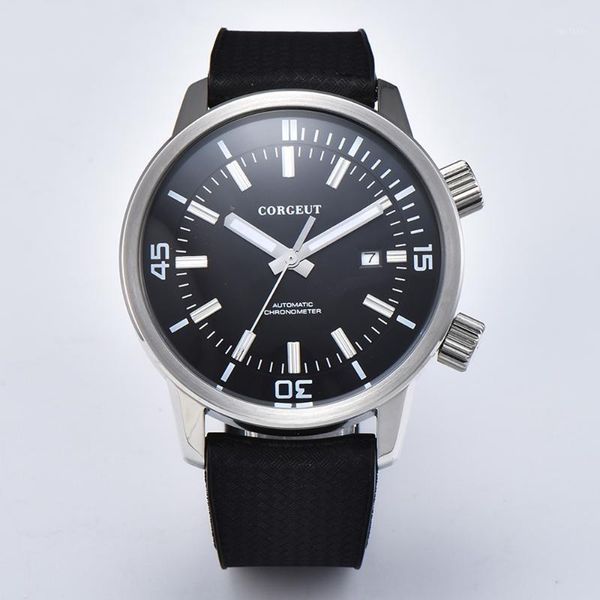 wristwatches corgeut brand mens watch black dial miyota8215 seagull automatic movement date sport waterproof mechanical watches 316 ss case, Slivery;brown
wristwatches corgeut brand mens watch black dial miyota8215 seagull automatic movement date sport waterproof mechanical watches 316 ss case, Slivery;brown