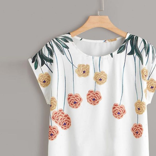 plus size summer fashion floral print blouse casual o neck loose tee female womens short sleeve shirt blusas pullover, White
plus size summer fashion floral print blouse casual o neck loose tee female womens short sleeve shirt blusas pullover, White