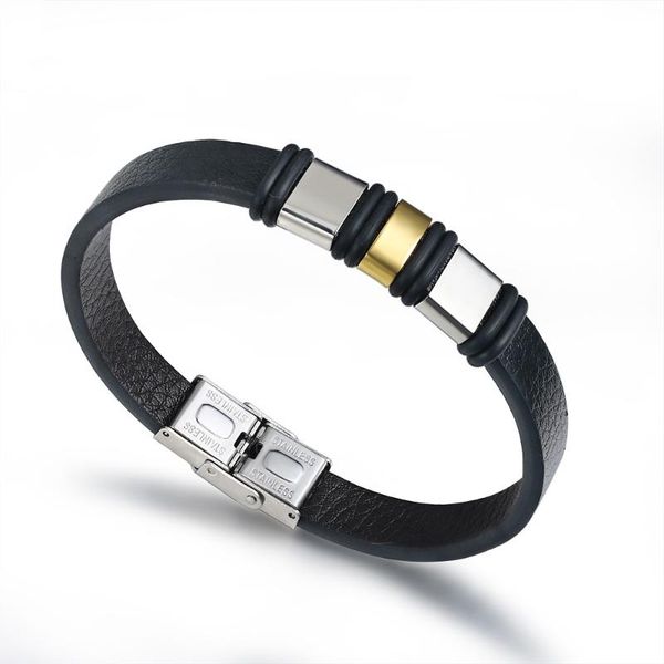 charm bracelets 2021 fashion jewelry retro stainless steel leather silicone bracelet cuff wristband rubber for men and women, Golden;silver
charm bracelets 2021 fashion jewelry retro stainless steel leather silicone bracelet cuff wristband rubber for men and women, Golden;silver