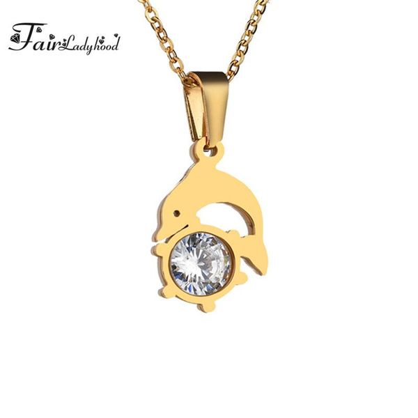pendant necklaces fairladyhood cute dolphin necklace for women girl stainless steel rhinestone animal cz 2021 fashion jewelry, Silver
pendant necklaces fairladyhood cute dolphin necklace for women girl stainless steel rhinestone animal cz 2021 fashion jewelry, Silver