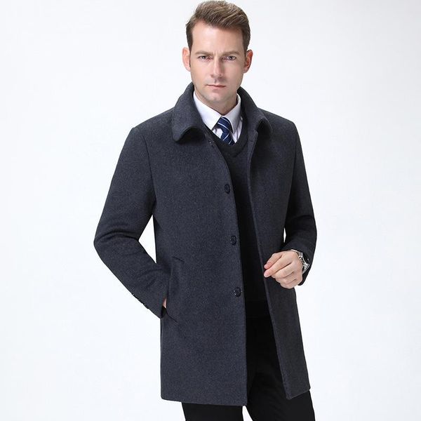 in 2021 middle-aged men's wool cashmere coat new winter long men warm coat lapels, Black
in 2021 middle-aged men's wool cashmere coat new winter long men warm coat lapels, Black