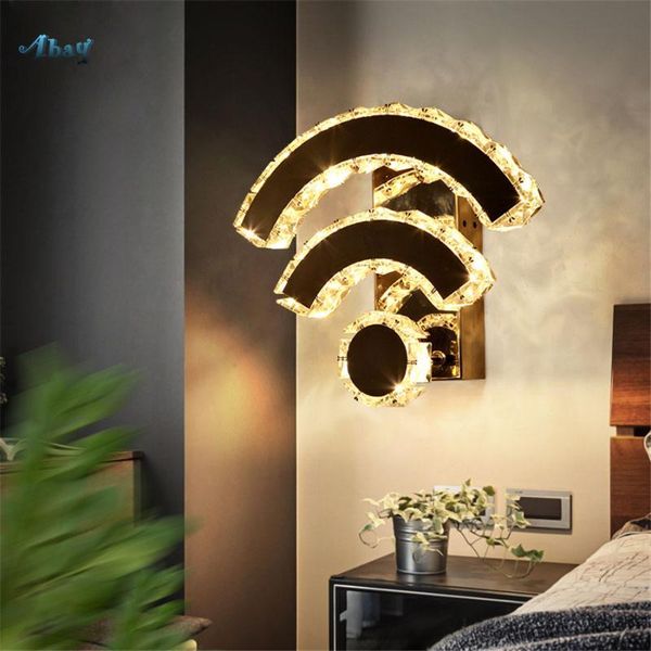wall lamps modern led light creative wifi shape k9 crystal stainless steel lamp for corridor living room home decor bedroom
wall lamps modern led light creative wifi shape k9 crystal stainless steel lamp for corridor living room home decor bedroom