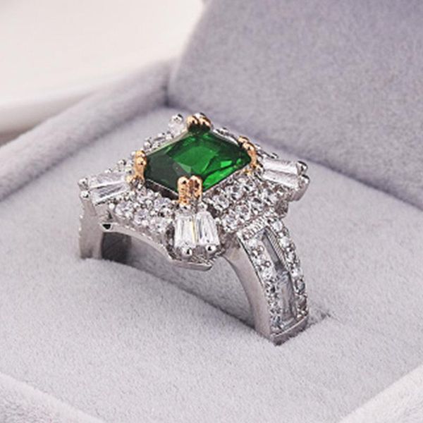 wedding rings vintage emerald green ring inlaid zircon crystal engagement female party gift anillos mujer anel, Slivery;golden
wedding rings vintage emerald green ring inlaid zircon crystal engagement female party gift anillos mujer anel, Slivery;golden