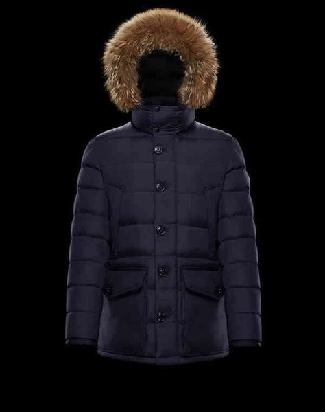 france thick mens down et with fur collar and hood classic mid-length men ets size 1--5, Black
france thick mens down et with fur collar and hood classic mid-length men ets size 1--5, Black