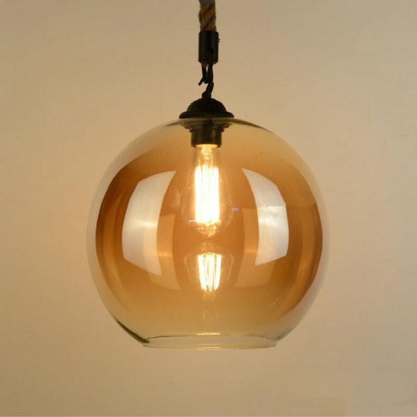 pendant lamps nordic rope wire spherical glass shade light dining room kitchen hanging lamp cafe restaurant fixture led e27 
pendant lamps nordic rope wire spherical glass shade light dining room kitchen hanging lamp cafe restaurant fixture led e27