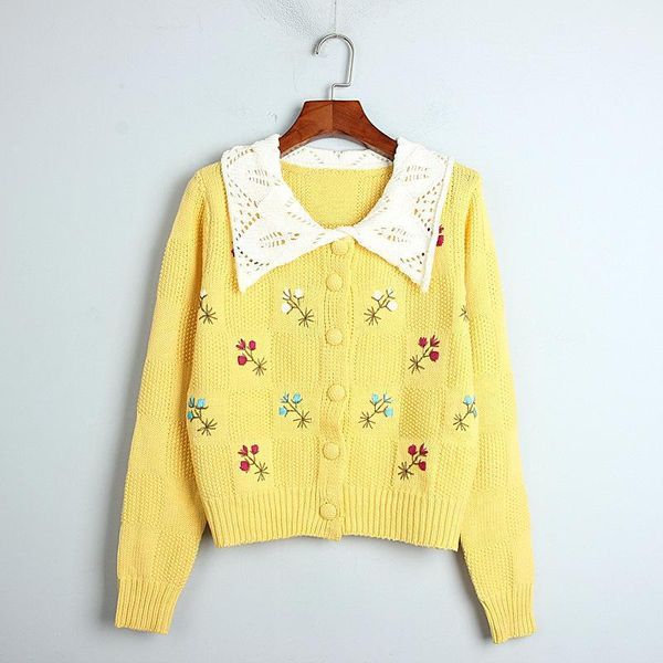 women's knits & tees cute cardigan women knitted coat 2021 autumn turn down collar embroidered sweater cardigans knitwear rebeca de muj, White
women's knits & tees cute cardigan women knitted coat 2021 autumn turn down collar embroidered sweater cardigans knitwear rebeca de muj, White