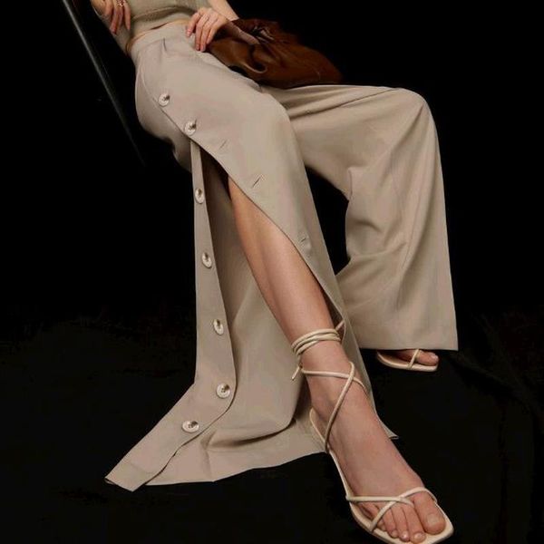 women's pants & capris casual high-waisted wide-leg 2021 spring and autumn khaki oversized trousers chic button clothes ladies, Black;white
women's pants & capris casual high-waisted wide-leg 2021 spring and autumn khaki oversized trousers chic button clothes ladies, Black;white