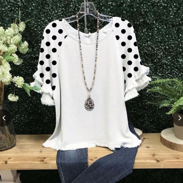 women's blouses & shirts women blouse polka dot print ruffles sleeve o-neck casual white korean style loose shirt camisas de mujer
women's blouses & shirts women blouse polka dot print ruffles sleeve o-neck casual white korean style loose shirt camisas de mujer