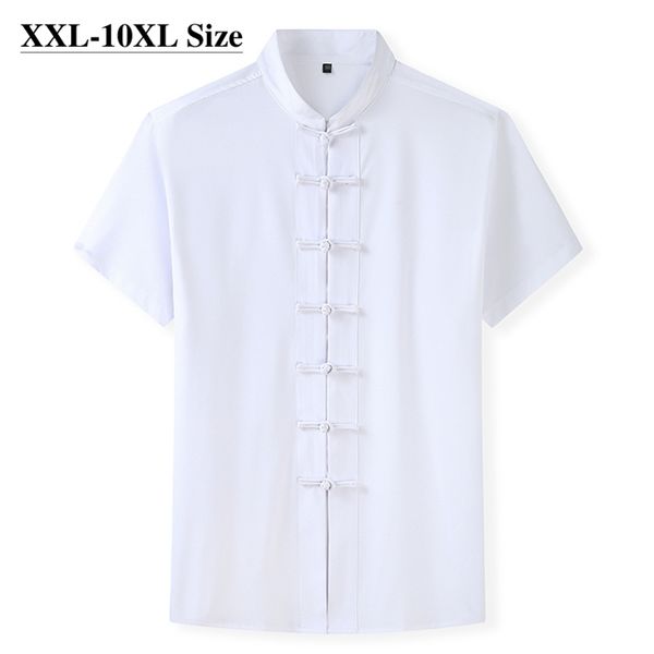 plus size 7xl 8xl 10xl summer tang suit men's short sleeve shirt chinese traditional 4 colors loose casual male kung fu shirts 210708, White;black
plus size 7xl 8xl 10xl summer tang suit men's short sleeve shirt chinese traditional 4 colors loose casual male kung fu shirts 210708, White;black