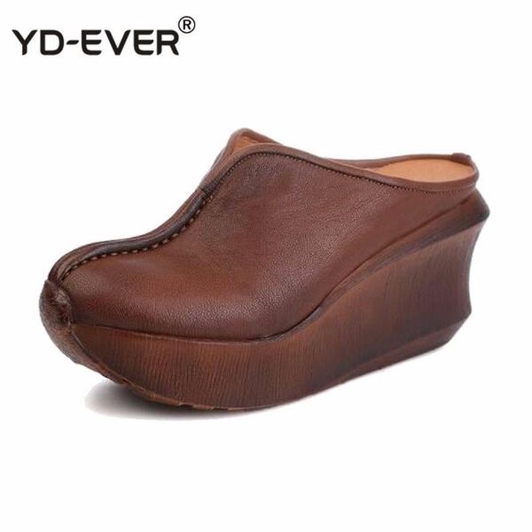 dress shoes genuine leather women sandals retro handmade platform wedges sheepskin high heel summer closed toe comfotable slides, Black
dress shoes genuine leather women sandals retro handmade platform wedges sheepskin high heel summer closed toe comfotable slides, Black