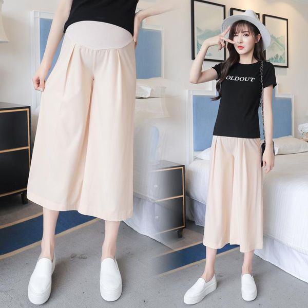 2021 summer pregnant women chiffon trousers high waist loose wide-legged pants high waist maternity mid-calf straight trousers, White
2021 summer pregnant women chiffon trousers high waist loose wide-legged pants high waist maternity mid-calf straight trousers, White