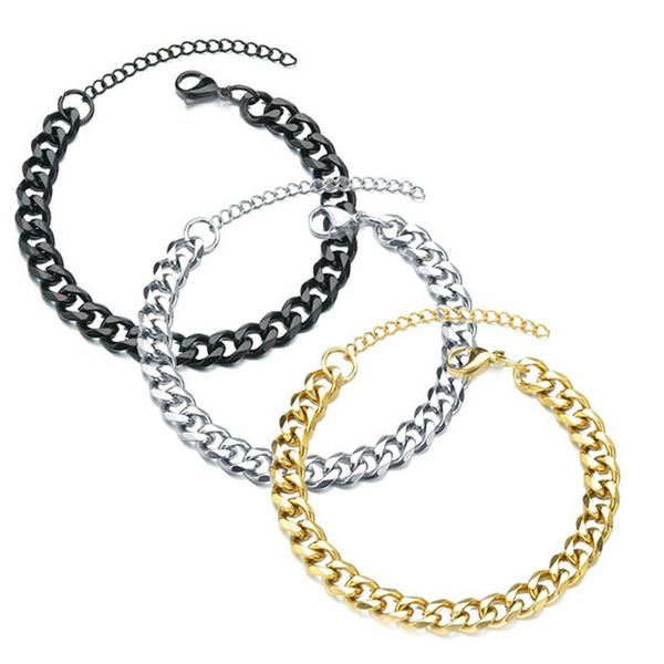 link, chain trendy cuban men bracelet classic stainless steel 3/5/7mm width for women jewelry gift, Black
link, chain trendy cuban men bracelet classic stainless steel 3/5/7mm width for women jewelry gift, Black