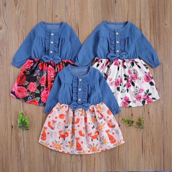 girl's dresses 6m-4y infant kids baby girl long sleeve patchwork denim dress floral a-line princess girls holiday clothes, Red;yellow
girl's dresses 6m-4y infant kids baby girl long sleeve patchwork denim dress floral a-line princess girls holiday clothes, Red;yellow