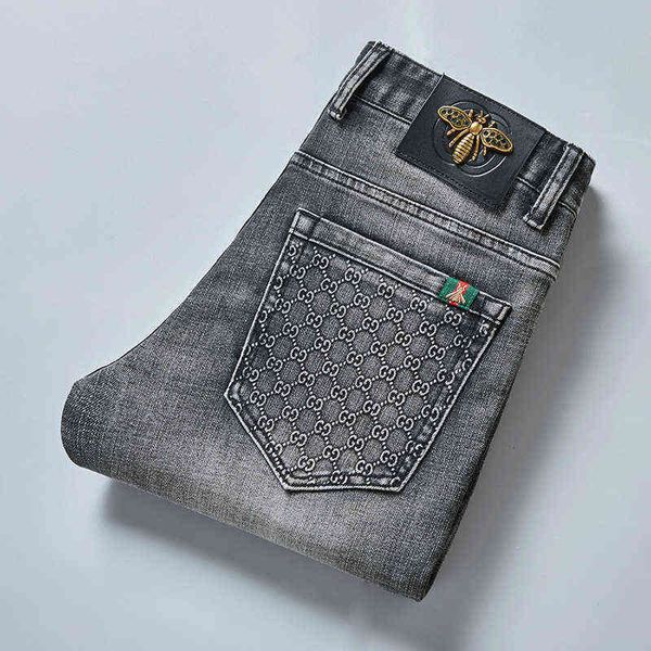 light little bee embroidered luxury jeans personality slim long pants trendy man, Blue
light little bee embroidered luxury jeans personality slim long pants trendy man, Blue