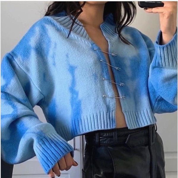women's knits & tees spring autumn women coat sweater tie dye fashion knit cardigan female european style woman, White
women's knits & tees spring autumn women coat sweater tie dye fashion knit cardigan female european style woman, White