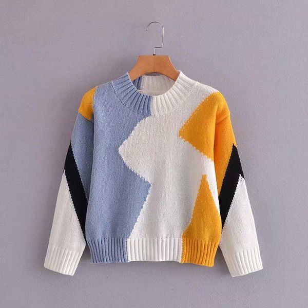 women's sweaters fall/winter elastic knitted multicolor stitching round neck pullover short long-sleeved, White;black
women's sweaters fall/winter elastic knitted multicolor stitching round neck pullover short long-sleeved, White;black