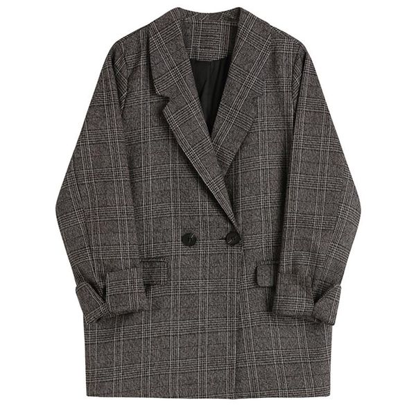 women's suits & blazers brown plaid vintage casual for women elegant lapel long sleeve loose fit and jackets fashion tide spring autumn, White;black
women's suits & blazers brown plaid vintage casual for women elegant lapel long sleeve loose fit and jackets fashion tide spring autumn, White;black