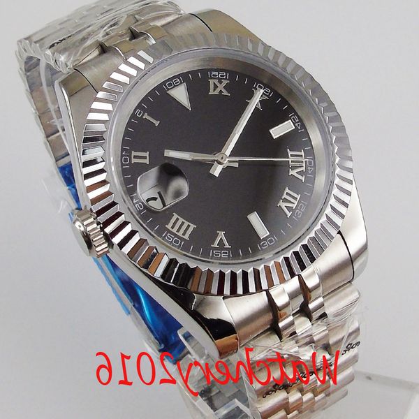 bliger 40mm sapphire glass steel roman numerals mechanical self winding men wristwatch miyota82 movement mental watch band, Slivery;brown
bliger 40mm sapphire glass steel roman numerals mechanical self winding men wristwatch miyota82 movement mental watch band, Slivery;brown