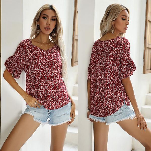 women's blouses & shirts summer v-neck floral european and american printed chiffon shirt white blouse for women
women's blouses & shirts summer v-neck floral european and american printed chiffon shirt white blouse for women
