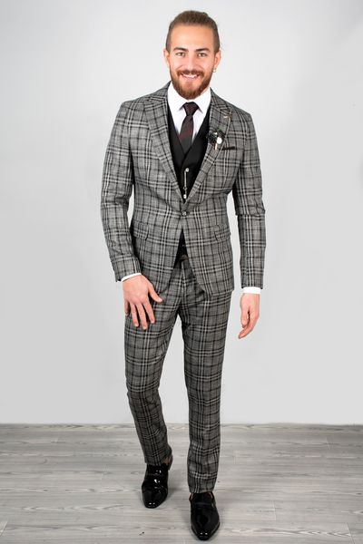 Gray-black Luxury Men Suits Tuxedos Plaid Pattern Tight-fitting Mould Groom Business (blazer Pants Vest Accessory) 2001121 Kbil, White;black
Gray-black Luxury Men Suits Tuxedos Plaid Pattern Tight-fitting Mould Groom Business (blazer Pants Vest Accessory) 2001121 Kbil, White;black