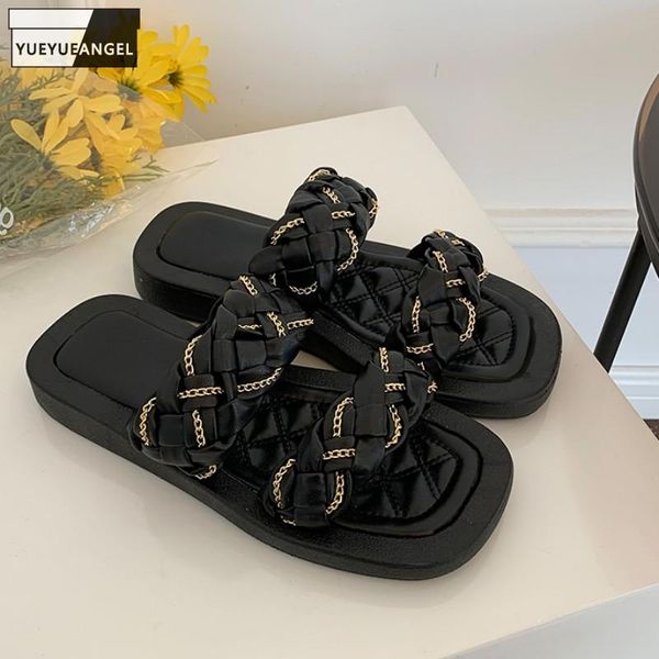 slippers summer women weave slides outside ladies holiday beach shoes pu leather flats casual bathroom antiskid, Black
slippers summer women weave slides outside ladies holiday beach shoes pu leather flats casual bathroom antiskid, Black