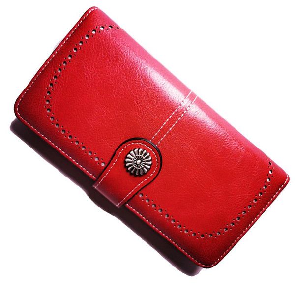 wallets fashion genuine leather women wallet luxury long clutch ladies zipper openwork hasp oil wax lady coin purse, Red;black
wallets fashion genuine leather women wallet luxury long clutch ladies zipper openwork hasp oil wax lady coin purse, Red;black