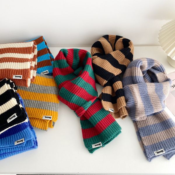 contrast stitching striped scarf women's autumn and winter warm literary short with standard wool bib, Blue;gray
contrast stitching striped scarf women's autumn and winter warm literary short with standard wool bib, Blue;gray