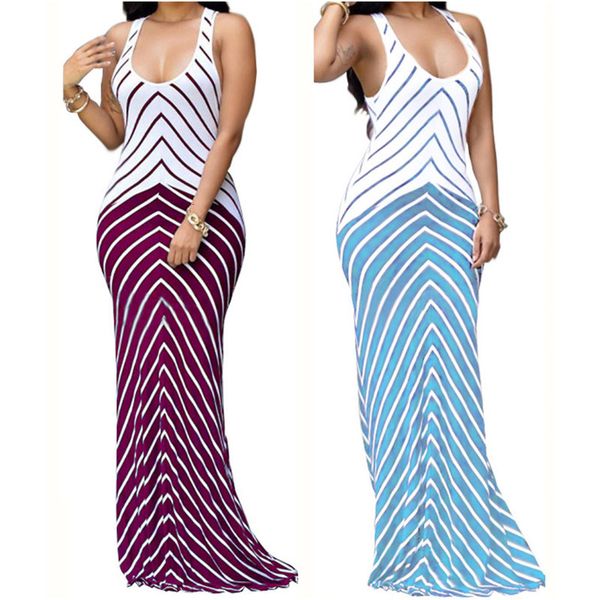 2021 new hongmiao summer women maxi es sleeveless o-neck stripe bandage casual beach vestidos mujer 2m08, Black;gray
2021 new hongmiao summer women maxi es sleeveless o-neck stripe bandage casual beach vestidos mujer 2m08, Black;gray